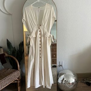 Free People Ivory Jacinta 100% Cotton Maxi Beach Dress Medium